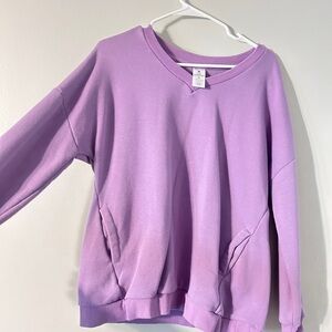 Purple V neck sweatshirt